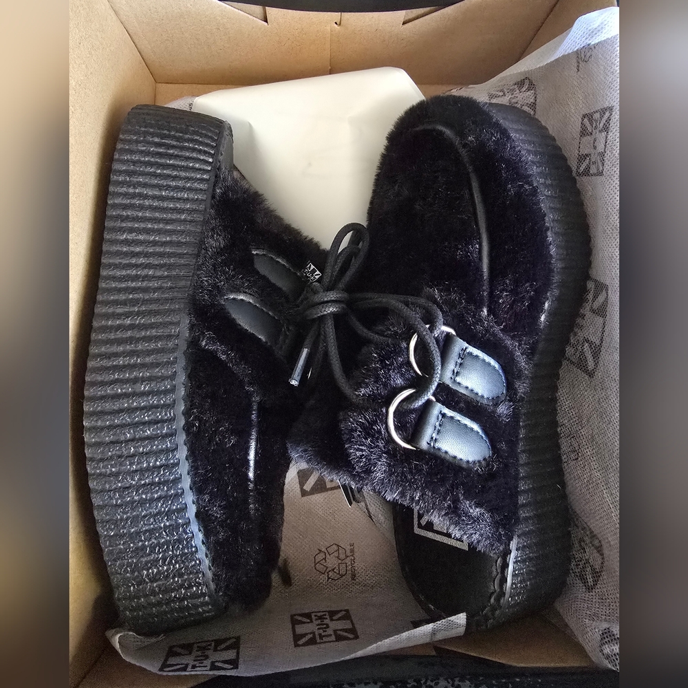 TUK Black Fuzzy Creeper Mule